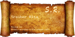 Sreiber Rita névjegykártya